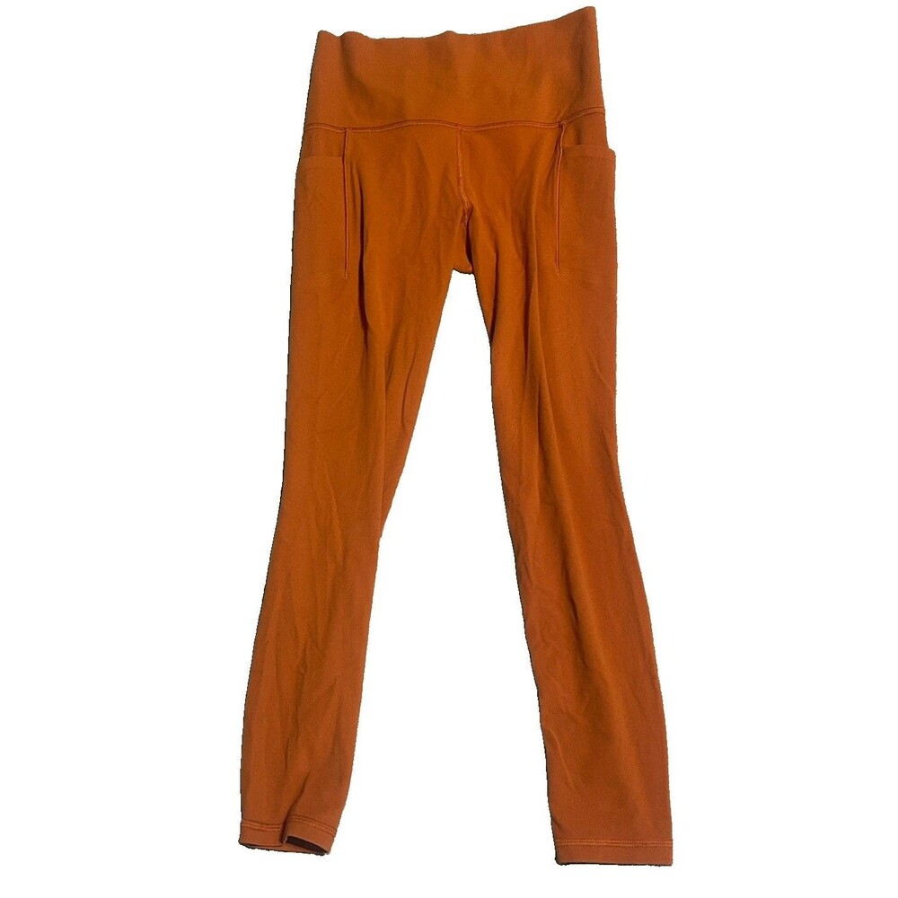 Athleta Salutation Stash Pocket II High Rise 7/8 Leggings 22" XS Burnt Orange